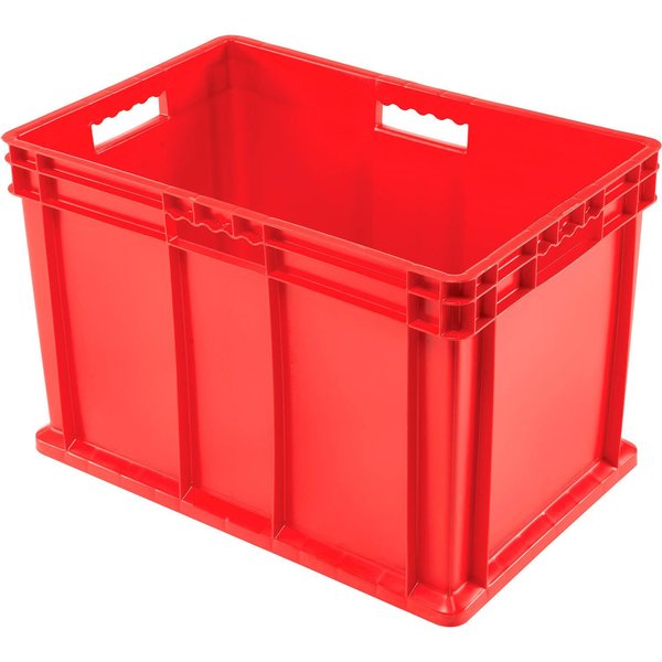 Global Industrial Straight Wall Container, Red, Plastic, 23-3/4 in L, 15-3/4 in W, 16-1/8 in H 662126RD